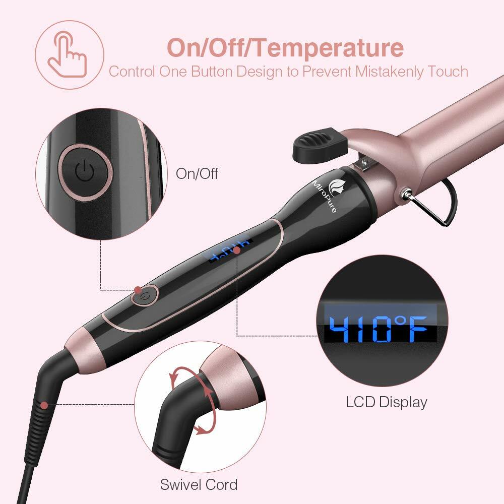 Curling Iron 1 1/2-inch Instant Heat with Extra-smooth Tourmaline Ceramic Coatin