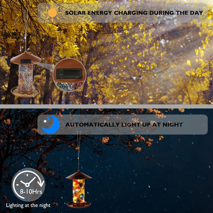 Lagute Birdland Wild Bird Feeder for Garden Yard Outdoor Decor Solar Bird Feeder