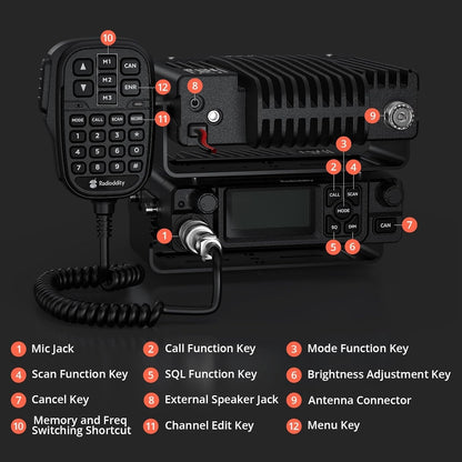 Radioddity DB40-G GMRS Mobile Radio | 40W | Repeater Capable | 199 Channels