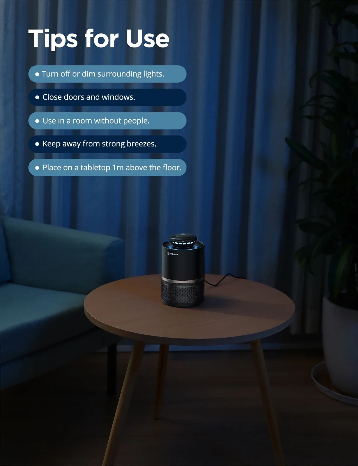 Mosquito Trap Cremax Indoor USB Powered Bug Zapper Fly Killer Electric UV Light