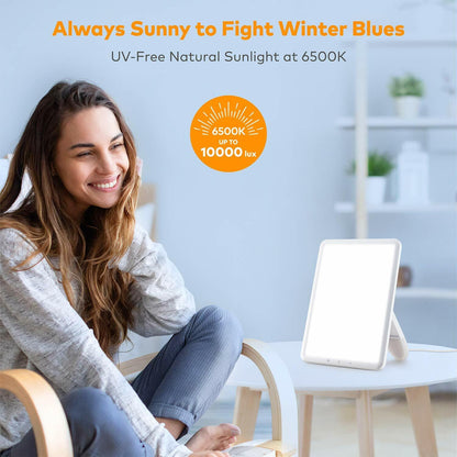 VIPEX Light Therapy Lamp Happy Light Portable Thin with UV-Free 10000 Lux Sun Li