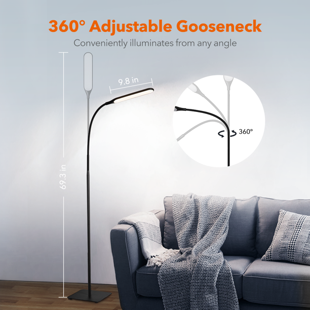 TaoTronics TT-DL072 LED Floor Lamp Modern Standing Brightness Levels & 4 Shades