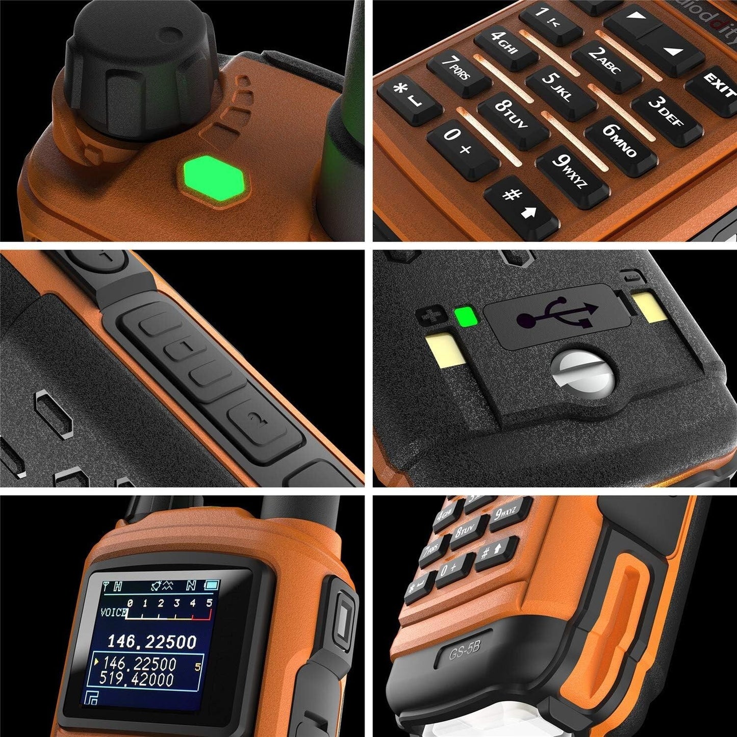 Radioddity GS-5B Dual Band Ham Radio Handheld, Long Range Two Way Radio with BT