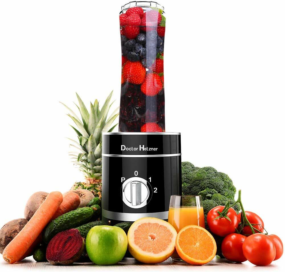 Doctor Hetzner High-Speed Blender with 20 oz Travel Sport Bottle and Ice Trays