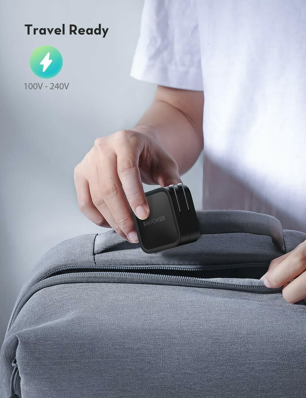 RAVPower 61W Wall Charger PD 3.0 Type C Fast Charging Power Delivery Foldable