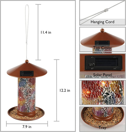 Lagute Birdland Wild Bird Feeder for Garden Yard Outdoor Decor Solar Bird Feeder