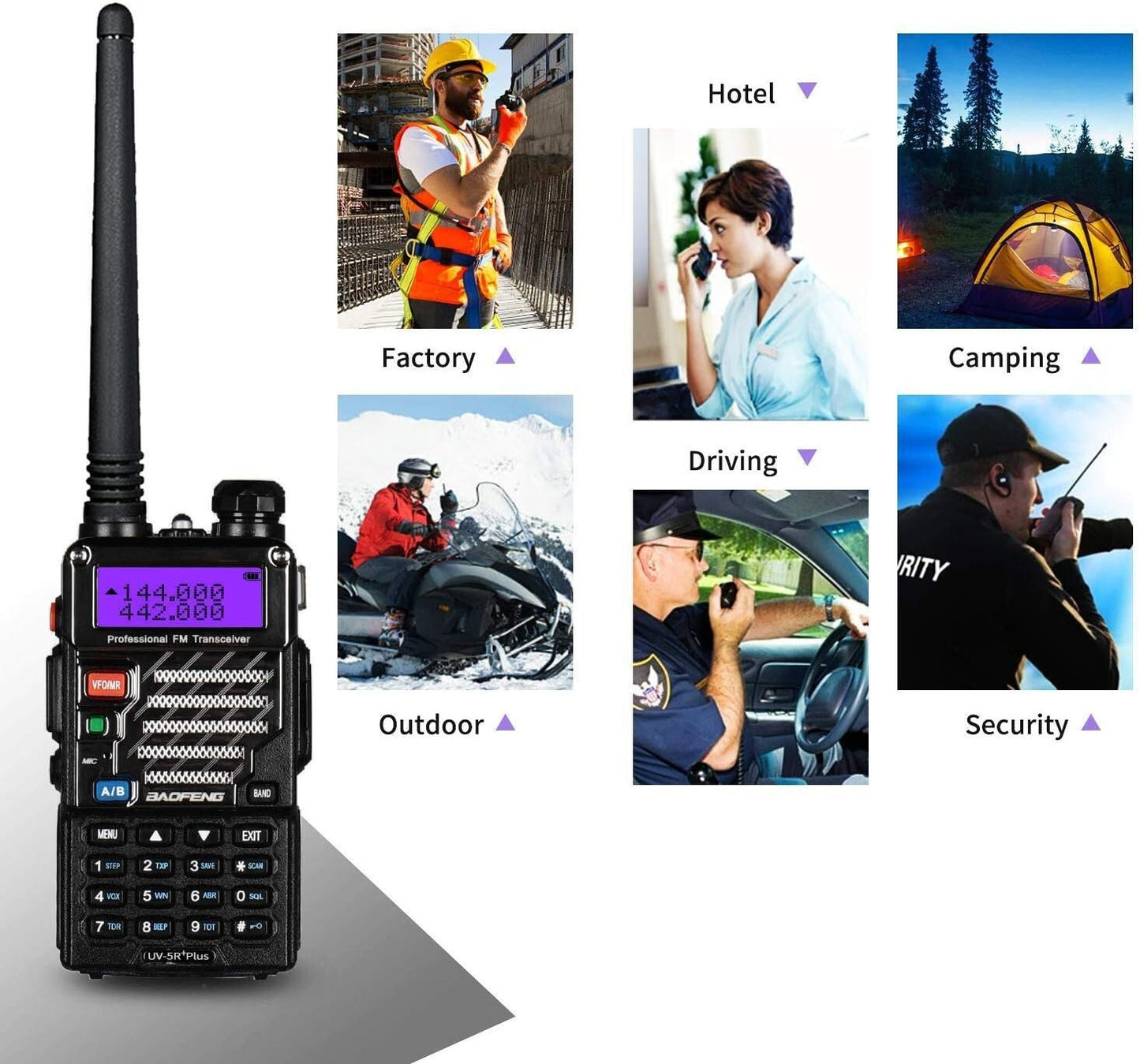 BAOFENG UV-5R+ Plus Two Way Radio Long Range Rechargeable Qualette Series