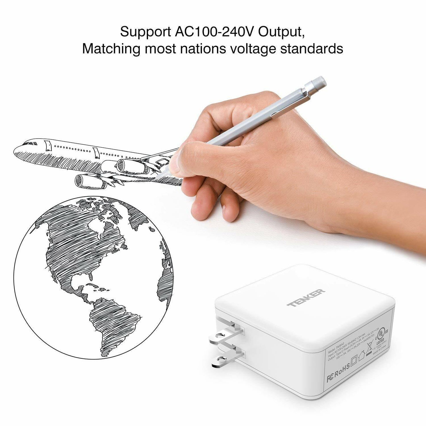 Tenker USB Type-C PD Charger with 60W Power delivery