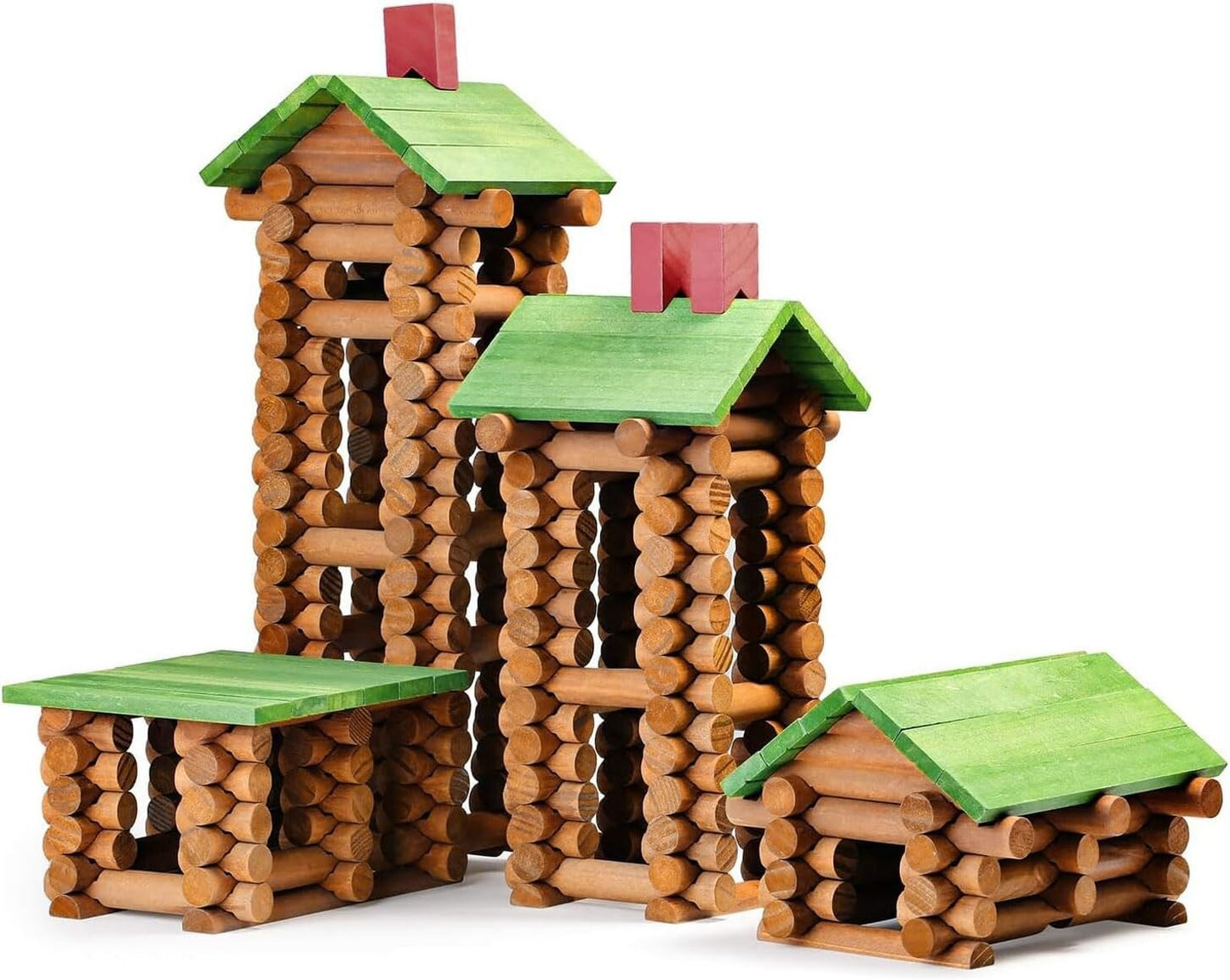 SainSmart Jr. 450 PCS Wooden Log Cabin Set Building House Toy for Toddlers, C...