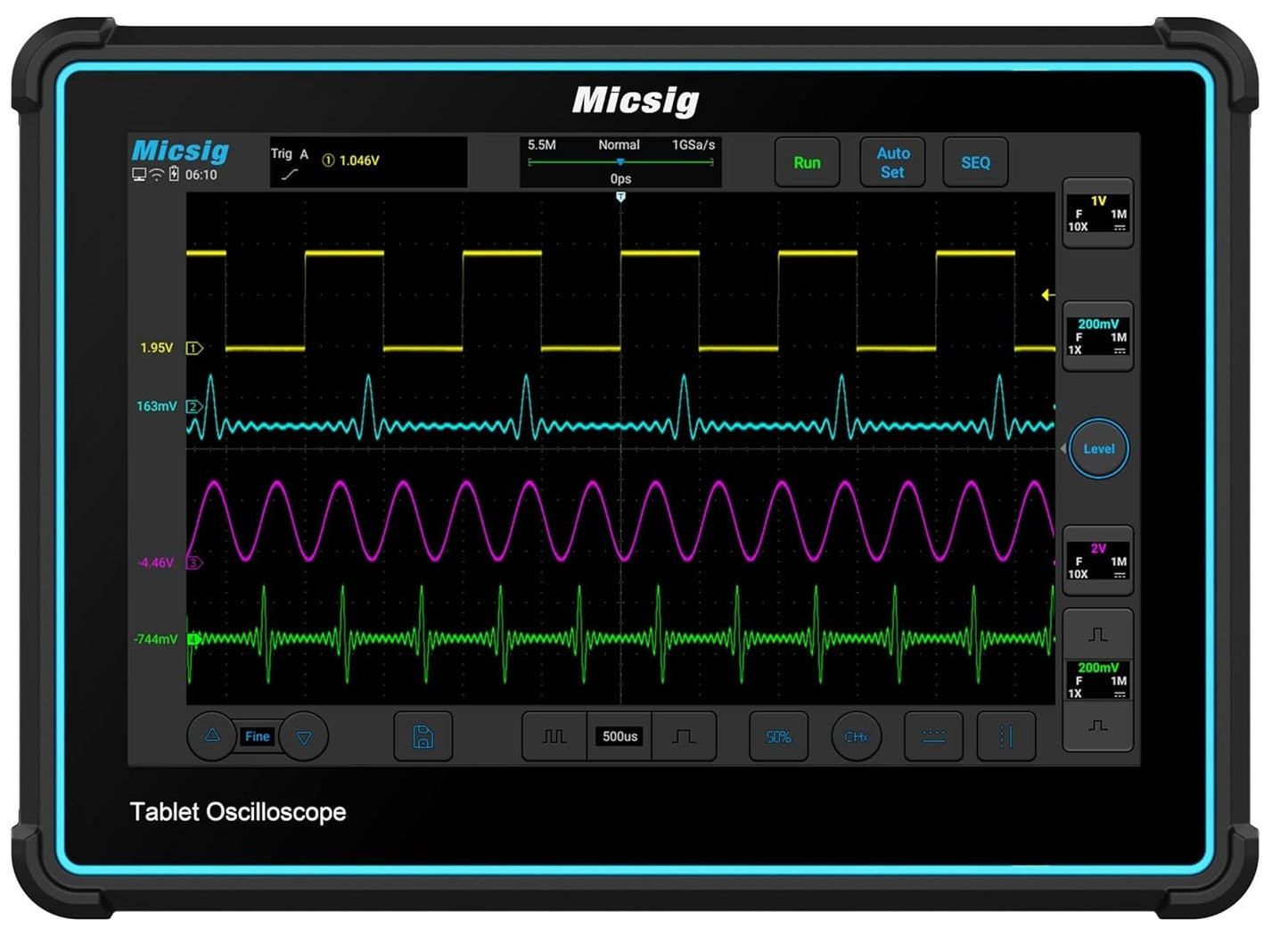 Tablet Oscilloscope TO2002 to Series Lab Oscilloscopes 200Mhz 2 Channel Touch