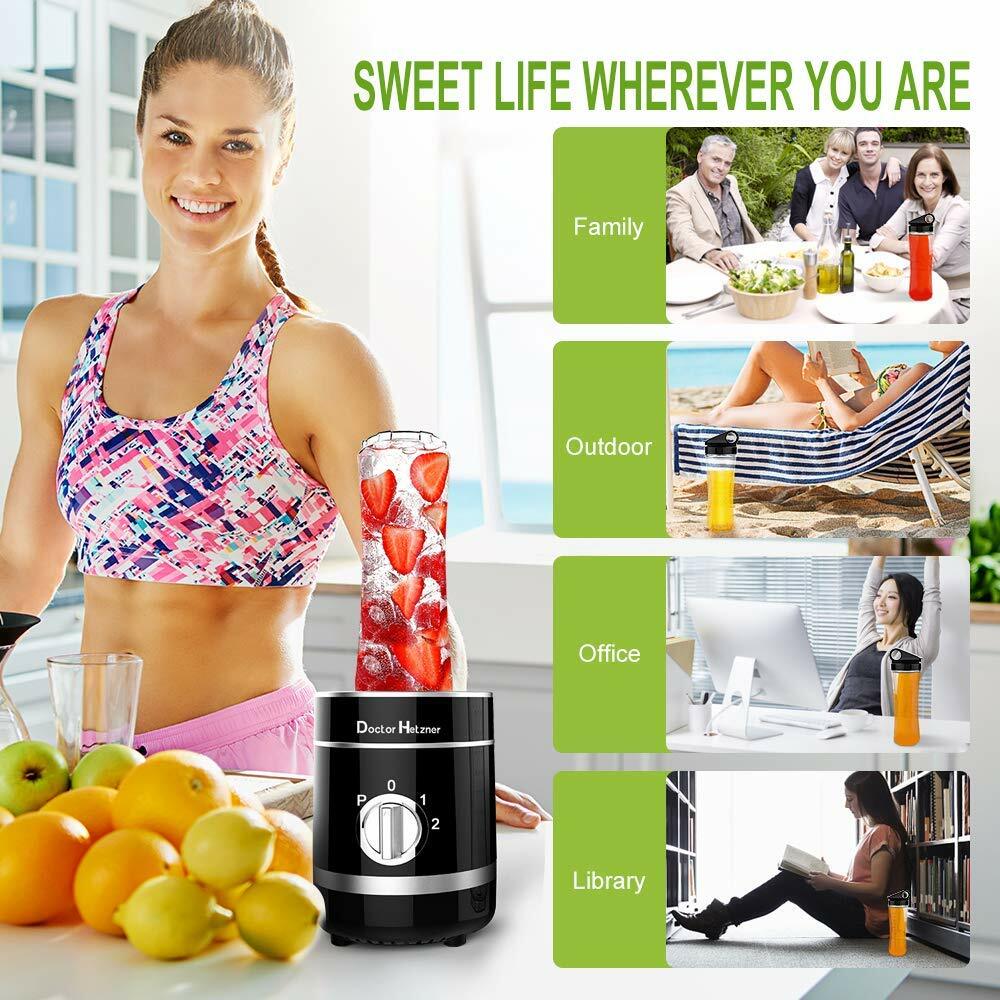 Doctor Hetzner High-Speed Blender with 20 oz Travel Sport Bottle and Ice Trays