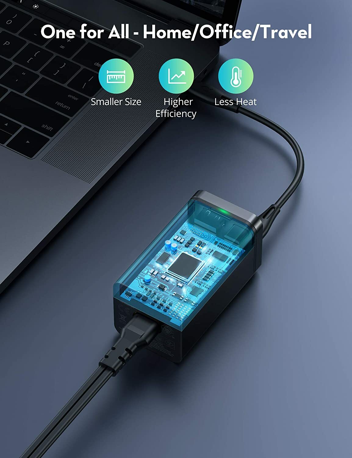 RAVPower USB C Charger 65W 4-Port Desktop USB Charging Station PC136