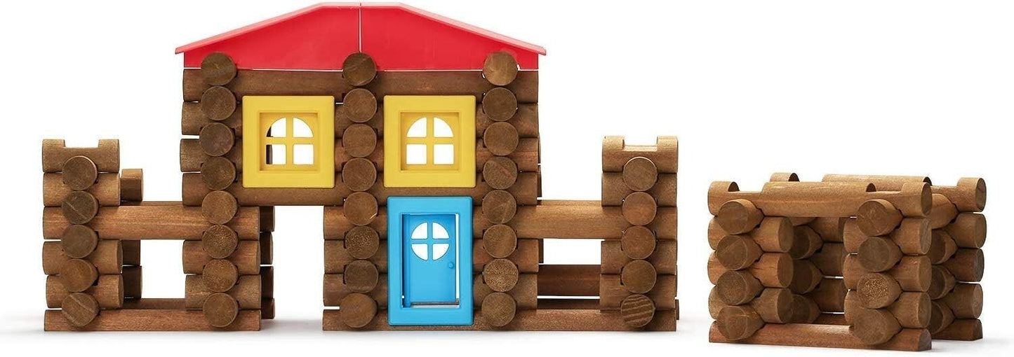 SainSmart Jr. 150 PCS Wooden Log Cabin Set Building House Toy for Toddlers