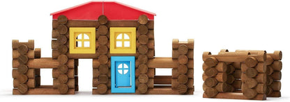 SainSmart Jr. 150 PCS Wooden Log Cabin Set Building House Toy for Toddlers