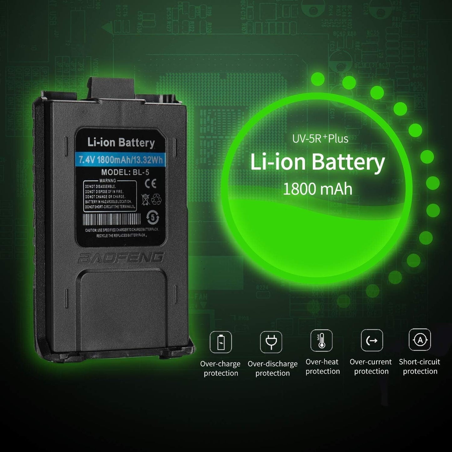 BAOFENG UV-5R+ Plus Two Way Radio Long Range Rechargeable Qualette Series