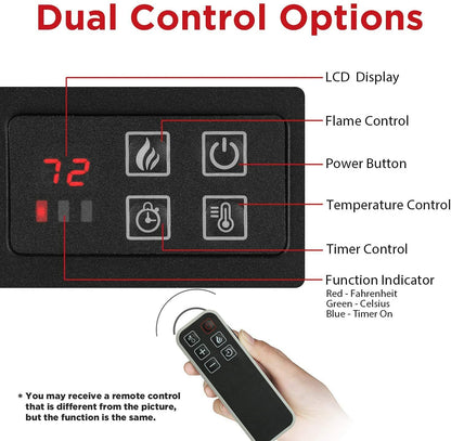 Eternal Flame EF23-PB Electric Fireplace Logs 23" Remote Control Fireplace Inser