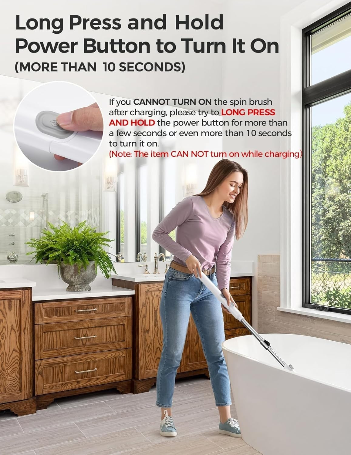 Electric Spin Scrubber Kh8, Upgrade Cordless Shower Scrubber 8 Replacement Head