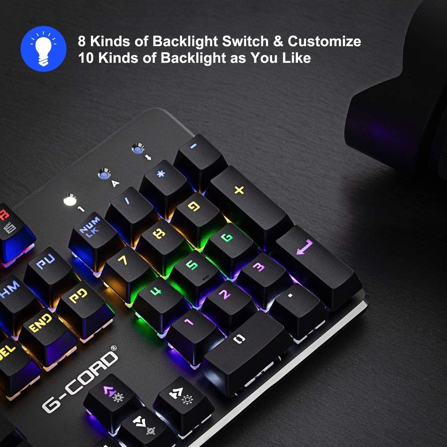 Wireless Gaming Keyboard Mechanical G-Cord Wired Keyboard LED Backlit 104 Keys