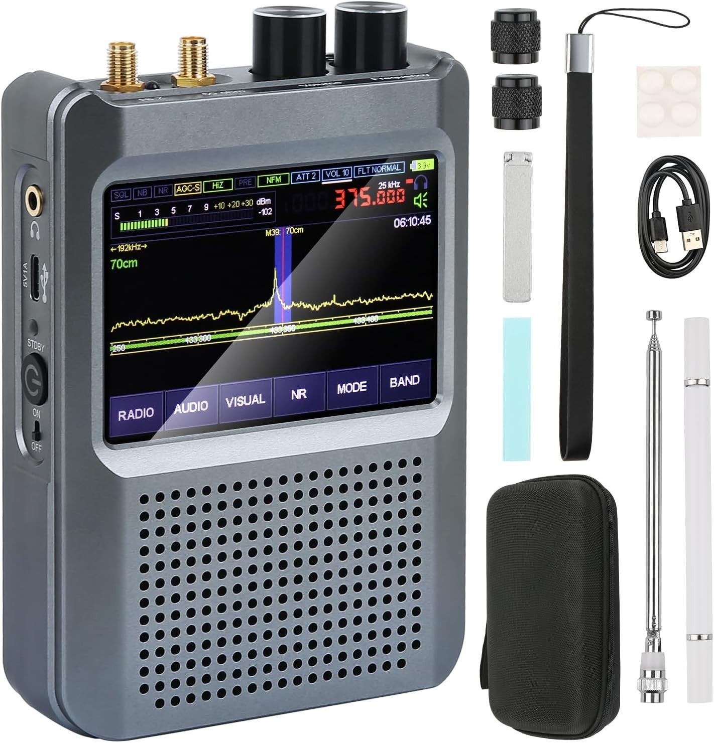 Malachite DSP2 SDR Radio Receiver with 3.5 Inch Touch Screen,10kHz-380MHz 404MHz