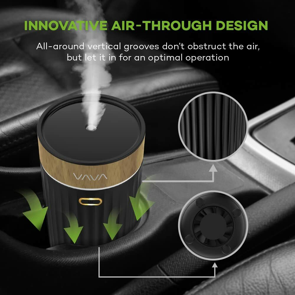 VAVA Car Essential Oil Diffuser 60ml Portable USB Aroma Diffuser Ulstrasonic