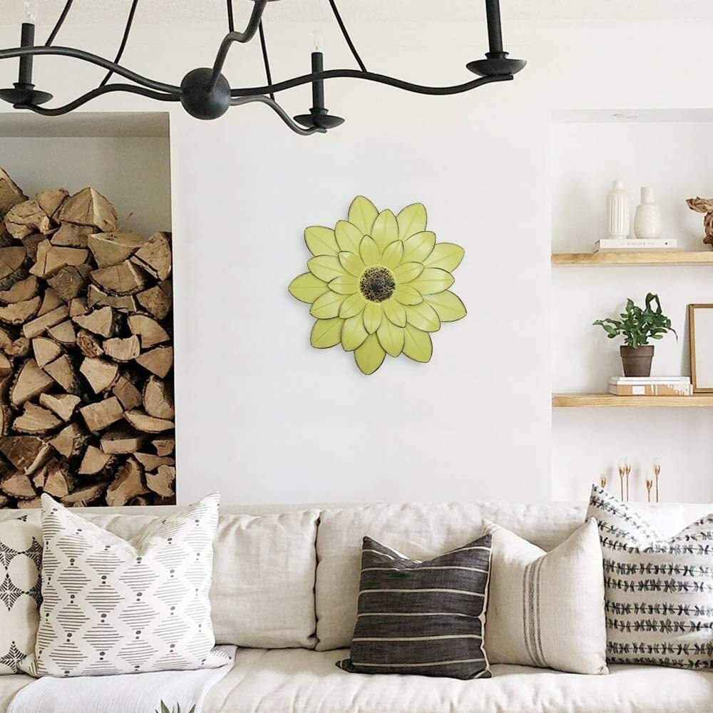 Metal Flower Wall Decor 13'' Indoor Outdoor Wall Art Backyard Decorations