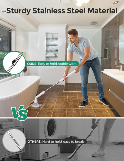 Electric Spin Scrubber Kh8, Upgrade Cordless Shower Scrubber 8 Replacement Head