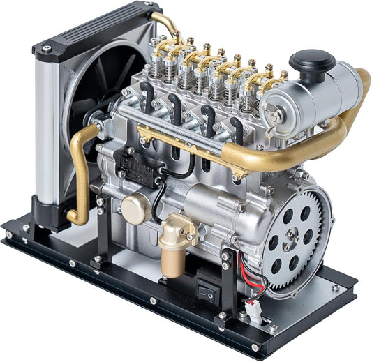 TECHING Mini Diesel Engine Model kit That Runs OHV 4-Cylinder Engine