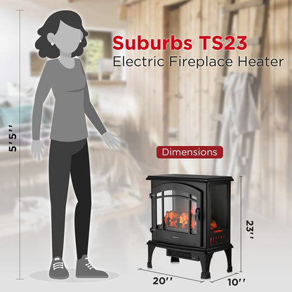 TURBRO TS23 Suburbs 23in 1400W Electric Fireplace Stove with Remote