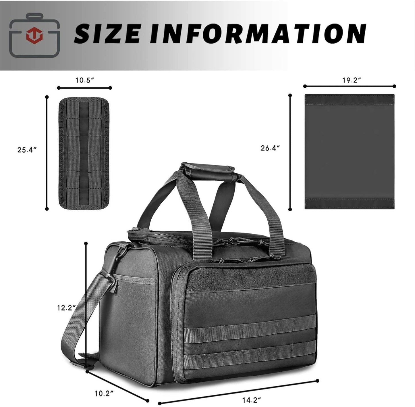 Tactical Gun Range Bag for Handguns and Ammo Pistol Bag with Magazine Slots