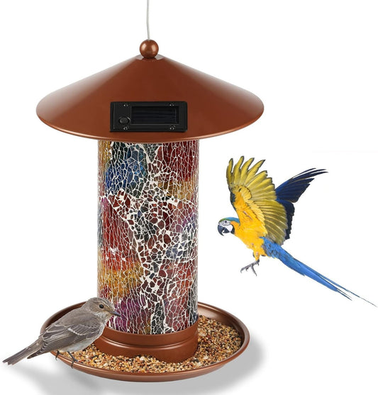 Lagute Birdland Wild Bird Feeder for Garden Yard Outdoor Decor Solar Bird Feeder