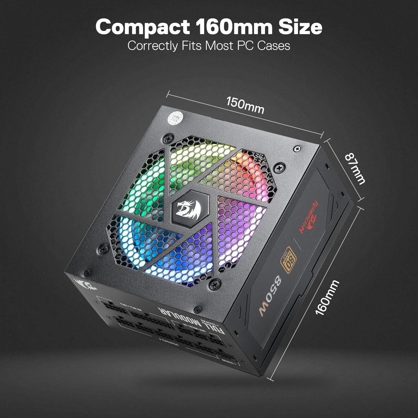 Redragon RGPS-850W 80+ Gold 850 Watt ATX 3.0 & PCIe 5.0 Fully Modular Power Supp