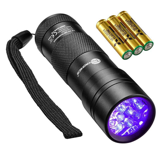Black Light 12 LEDs 395nm UV Blacklight Flashlights Detector for Dry Pets Urine