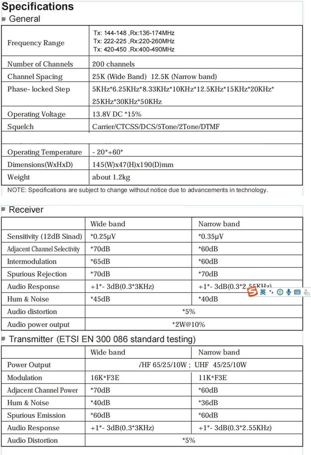 TYT TH-9000D Plus 1.25M Amateur Radio 200CH Mobile Transceiver Car Radio