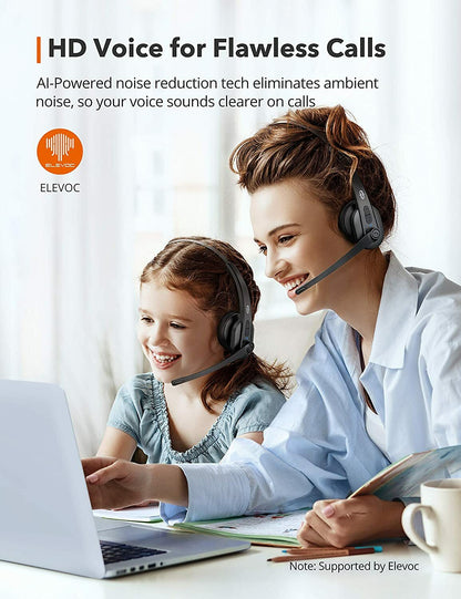 TaoTronics Trucker Bluetooth Headset with Microphone on ear 34h headphones