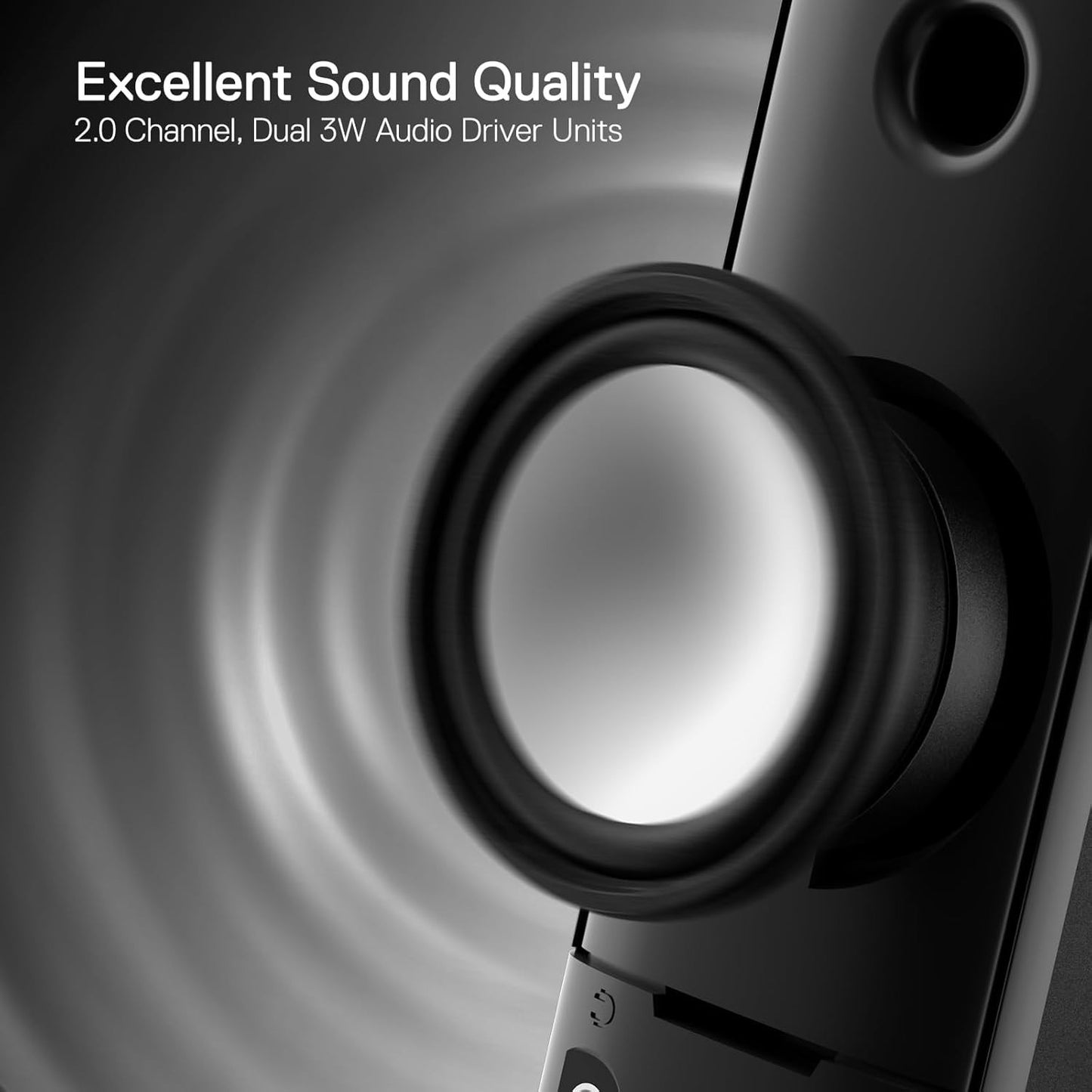 GS550 PC Gaming Speakers 2.0 Channel Desktop Computer Sound Bar with Compact