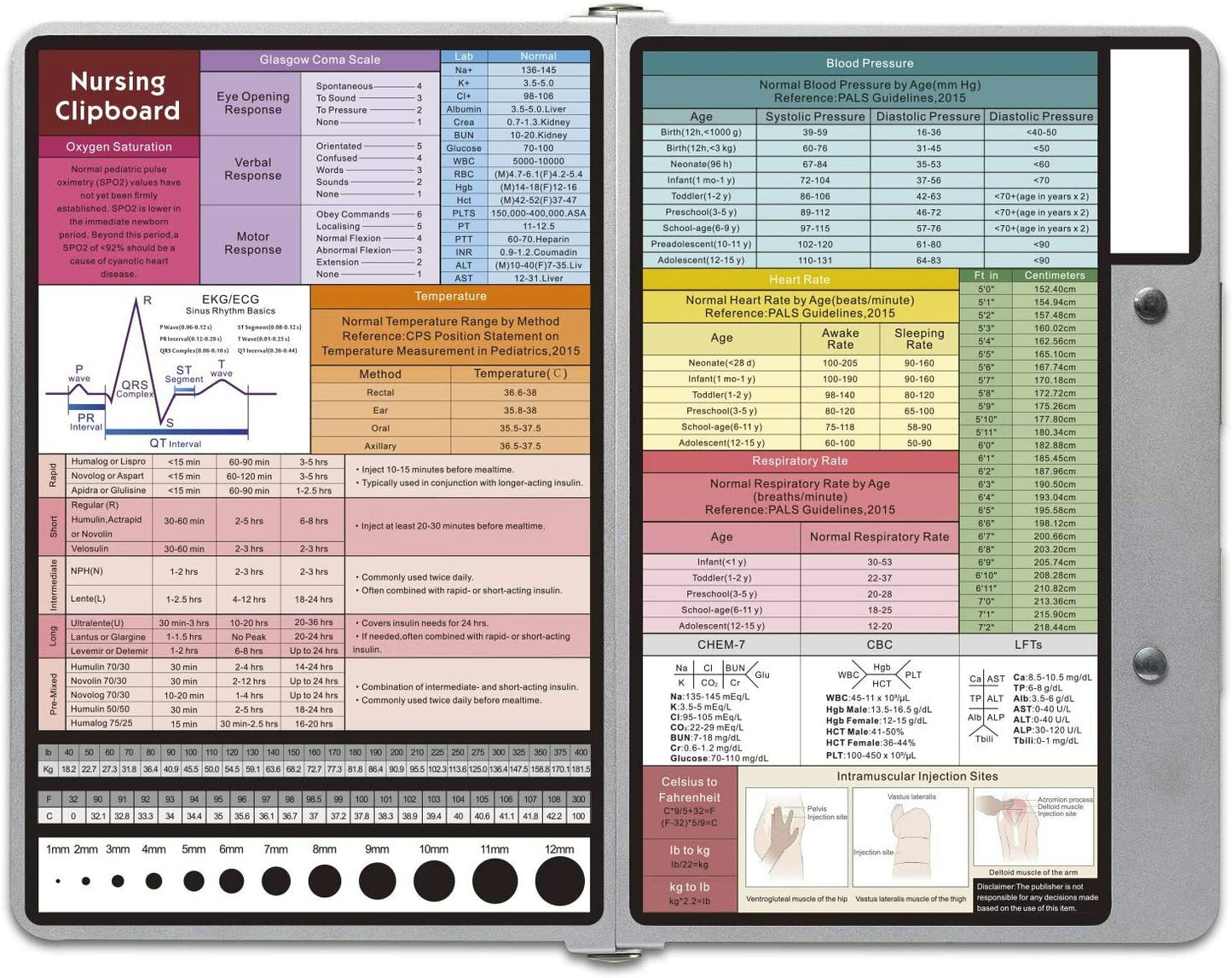 Nursing Edition Clipboard Folding Pocket Reference Clipboard 9*12