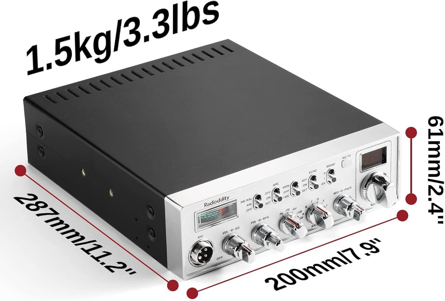 Radioddity QT40 10 Meter SSB Ham Radio, Digital Noise Reduction 40W High Power