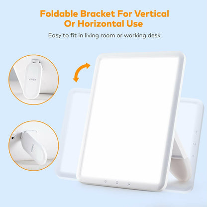 VIPEX Light Therapy Lamp Happy Light Portable Thin with UV-Free 10000 Lux Sun Li