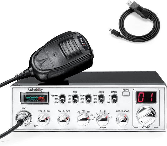 Radioddity QT40 10 Meter SSB Ham Radio, Digital Noise Reduction 40W High Power
