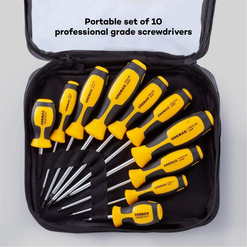CREMAX Professional Cushion Grip Magnetic Screwdriver Set