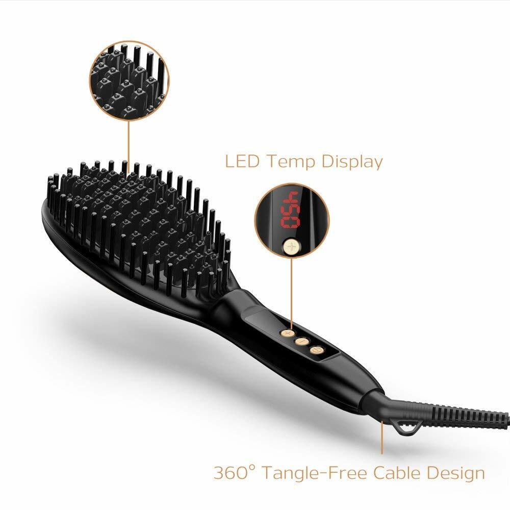 USpicy Hair Straightener Brush with FREE Heat Resistant Glove Hair Straightening