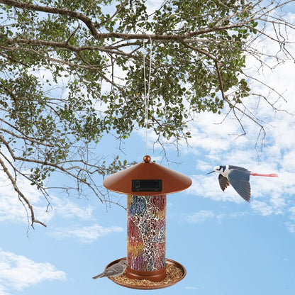 Lagute Birdland Wild Bird Feeder for Garden Yard Outdoor Decor Solar Bird Feeder