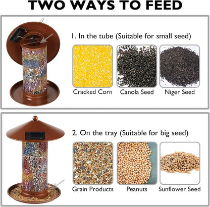 Lagute Birdland Wild Bird Feeder for Garden Yard Outdoor Decor Solar Bird Feeder