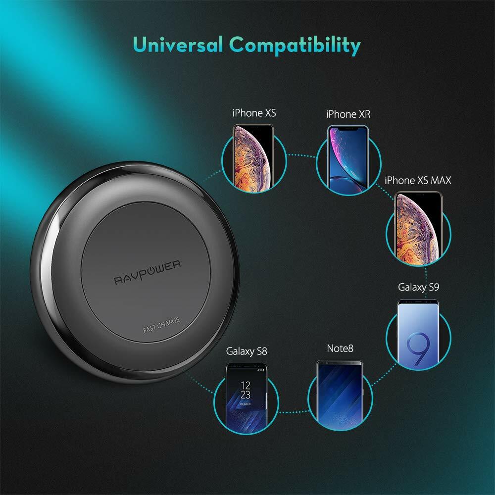Ravpower wireless charger RP-PC034 for All Qi-enabled Devices Adapter  Included