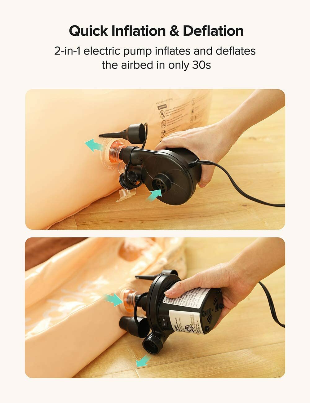 Kids Inflatable Toddler Travel Bed Cartoon Dog Portable Kids Air Mattress