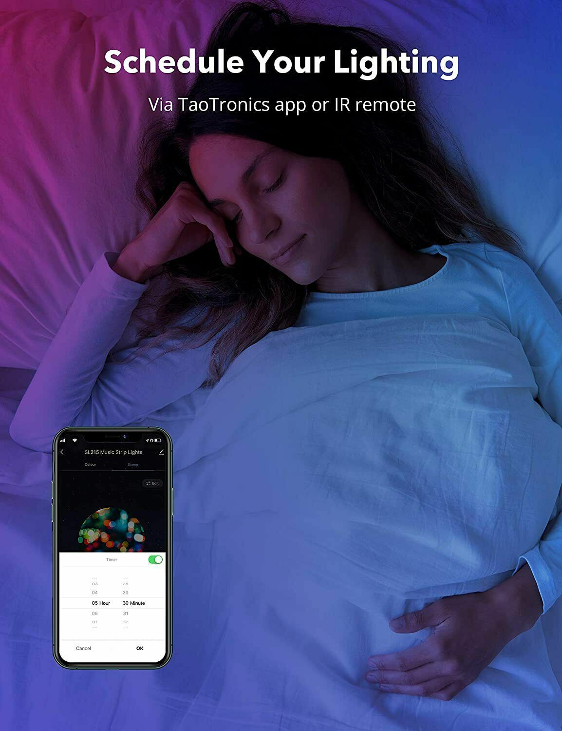 TAOTronics Led Strip Lights Works with Alexa 32.8FT Waterproof Smart WiFi Music