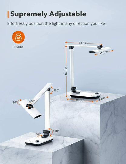 TaoTronics LED Desk Lamp with USB Charging Port Dimmable Forward Beam Technology