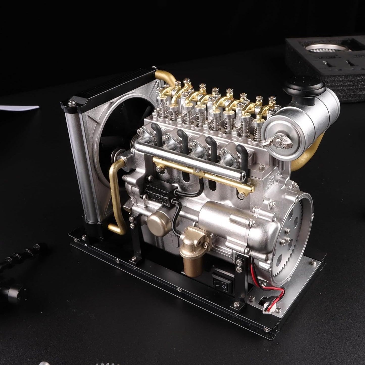 TECHING Mini Diesel Engine Model kit That Runs OHV 4-Cylinder Engine
