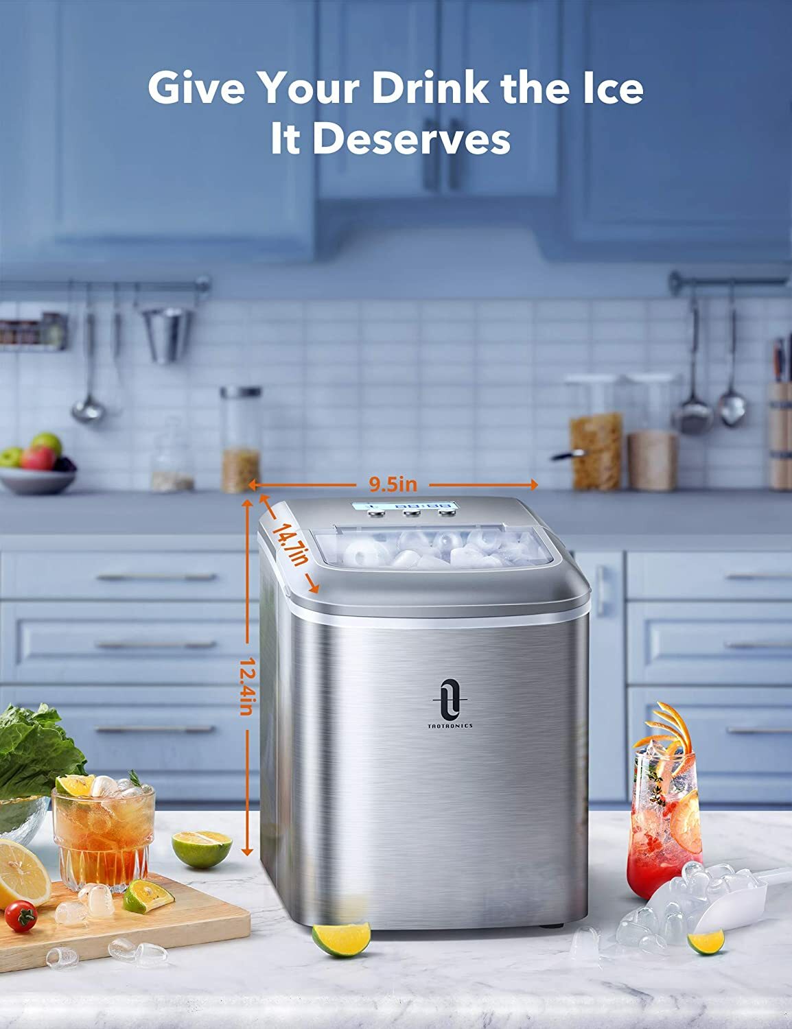 TaoTronics TT-IC002 Countertop Machine with LCD Display Self-Cleaning Function