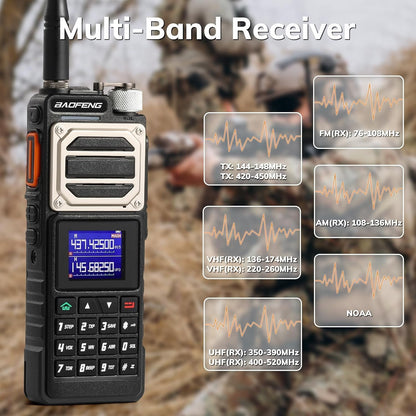 UV-25 Tri-Power Ham Radio Handheld, 10W Long Range Two Way Radio, UHF VHF AM FM